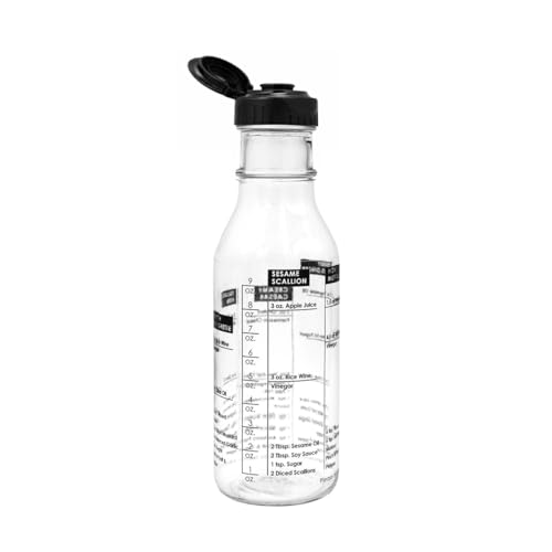 Salad Dressing Shaker & Mixer Bottle with Built-In Recipes 12oz / 350ml