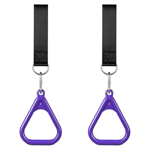 LadyRosian Trapeze Bar Swing Monkey Bars Hanging Ninja Rings Warrior Slackline Obstacle Course Kits for Kid Playground Equipment Accessories (Purple) - color: Purple