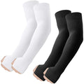 ROXUN Arm Sleeves with Thumb Hole, Cooling UV Sun Protection Compression Tattoo Cover Up for Men/Women - color: 2 Pairs - Black+white