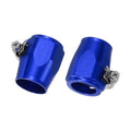 HARFINGTON 2pcs 14AN Hose Finisher Clamp Aluminium Hex Car Hose Finisher Flexible Pipe Clamps with Screw Band for Fuel Gas Oil Air Water Tube, Blue - color: Blue, size: 14AN
