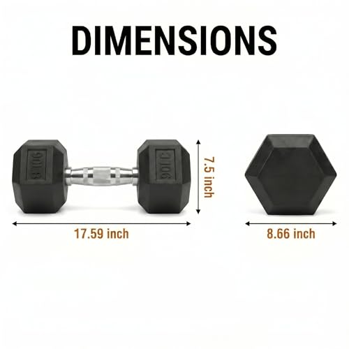 5-100 lb Rubber Hex Dumbbell Set - size: 90 lb, Pair