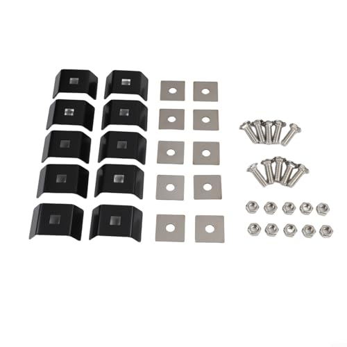 10 Pack Mat Connectors Garden Fencing, 40x35mm Hot Dip Galvanized Steel Corner Brackets, Weather Resistant Pole Fixing Clips