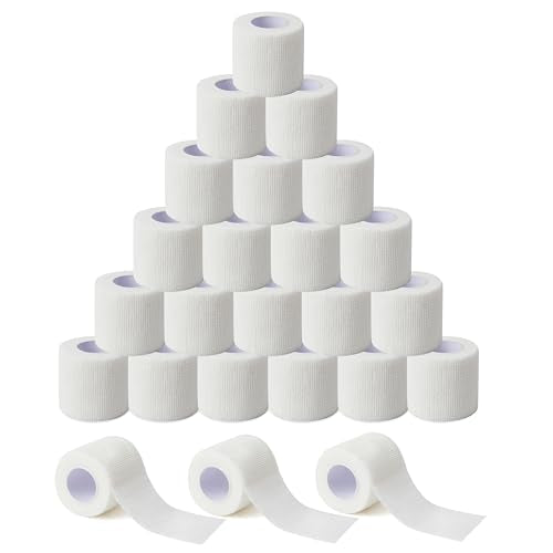 Sensi Wrap Grip Cover Sports Self Bandage Rolls 2-inch x 5-Yards 24pcs (White) - color: White