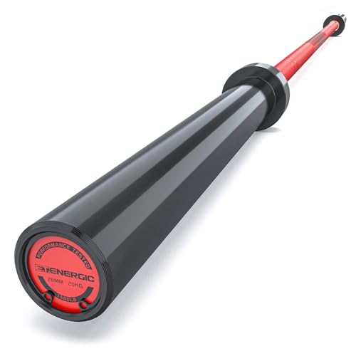 Olympic Barbell 7FT 45LB, 1500LB Capacity Weight Bar for Home Gym, 2-Inch Olympic Barbell for Weightlifting, Powerlifting, Squat, Deadlift and Bench Press - color: Black&Red