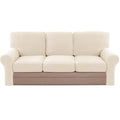 H.VERSAILTEX Multi-Pieces Sofa Covers Stretch Couch Covers Form Fitted Seats and Back Cushions Covers (3 Seat Covers Plus 3 Back Cusion Covers, Bonus 2 Armrest Covers), Cream - color: Cream, size: 3 SEAT COVERS + 3 BACK COVERS+ 2 ARMREST COVERS