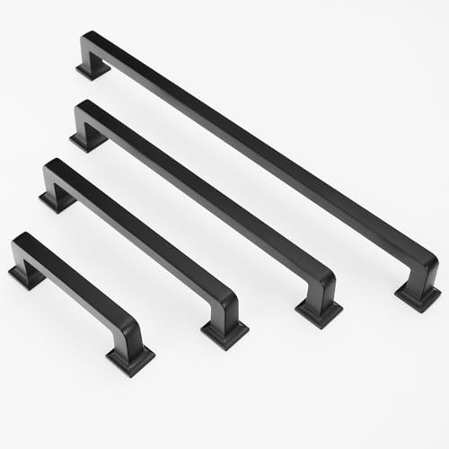 10 Pack Black Matte Cabinet Handles & Drawer Pulls - 3-3/4 in (96mm), Kitchen & Dresser Hardware - color: Matte Black, size: 3-3/4" Hole Center（96mm）