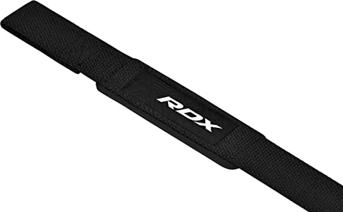 RDX Lifting Straps for Weightlifting –100% Cotton Heavy Duty Gym Wrist Strap with 5MM Neoprene Padding, 60CM Anti-Slip Hand Grip Wraps for Deadlifts Powerlifting Workouts Strength Training, Men Women - color: Black