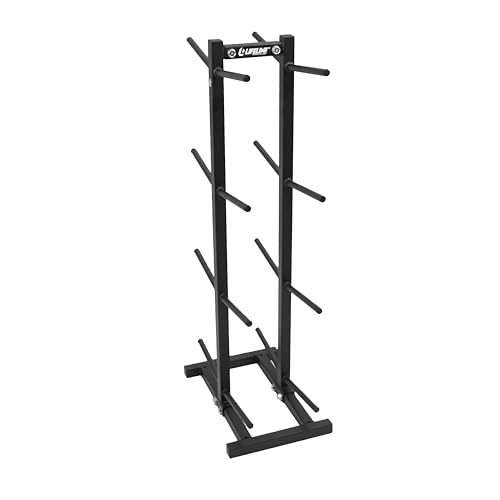 Lifeline Slam Ball Rack – Vertical 8-Tier Storage for Slam Balls and Medicine Balls, Black Powder-Coated Steel, Holds Balls up to 11" Diameter