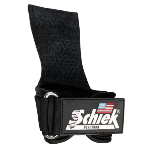 Schiek Sports Model 1907 Platinum Edition Ultimate Grips - 3 in 1 Weight Lifting Straps Wrist Wraps and Grip Pads - color: Black, size: Medium