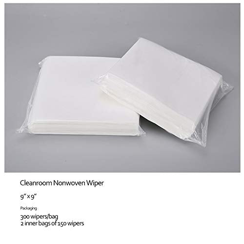 AAwipes Lint Free Wipes Cleanroom Wipes Nonwoven Auto Paint Prep Cellulose/Polyester Blend (9"x9" 300 Pcs, 56 GSM) General Purpose Lab Use (NW05609)