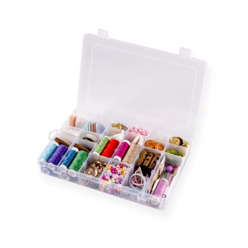 Plastic Organizer Container Box 36 Compartments Jewelry Storage Box with Adjustable Dividers (1 Pack) - color: 1 PACK