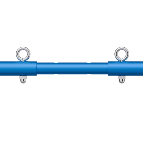 Spreader Bar Heavy Duty Stainless Steel Expandable Silver Bar Home Gym with 4pcs Furry Purple Adjustable Straps,Sports Aid Training Fitness Gear Pilates Aid Kit - style: Blue+Blue Kit