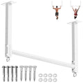 Ceiling Mounted Pull Up Bar, Heavy Duty 700 LBS Multi Grip Pull Up Bars, 16"/24" Rafter Chin Up Bar, Ceiling Joist for Garage/Gym/Basement with Comfortable Grip & Round Anchors, Easy to Install - color: White
