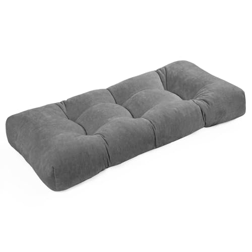 ROFIELTY Bench Cushion 36 Inch, Non-Slip Tufted Bench Cushion for Indoor Furniture for Bay Window, Entryway Bench, Piano Seat (Chenille-Gray, 36x14x4) - color: Chenille-gray, size: 36x14x4