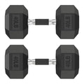 HANDBODE Rubber Encased Hex Dumbbell Pair, 2.5-65 lb | Non-Slip Handle Design for Secure & Comfortable Grip, Hand Weights for Strength Training, Fitness & Home Gym - size: 40 lb, Pair, style: Comfort Grip