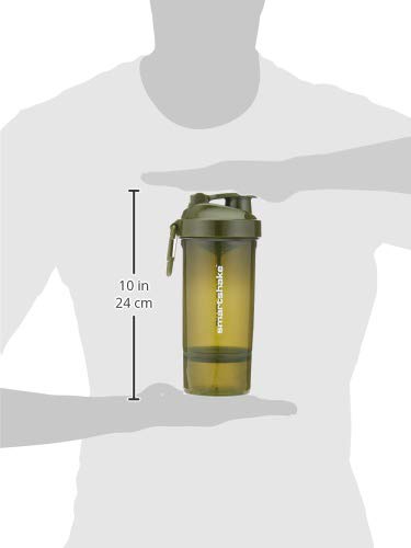 Smartshake O2GO ONE Plastic Protein Shaker Bottle 800 ml | 27 oz - Leakproof Screw-on Lid - BPA Free – Unisex - Army Green - color: Army Green