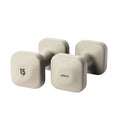 WeGym SafeGrip Square Dumbbells with Anti Slip Handles, Aesthetic Free Weights for Home Workouts, Stable Design Prevents Rolling during Floor Exercises - color: Sandstone, style: 15LB Pair