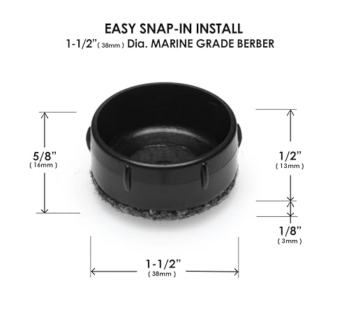Don't Scratch Your Deck Gorilla Outdoor 1-1/2 Inch Patio Furniture Feet Caps (8 Pack) Floor Protecting Replacement Feet Glides for Metal Outdoor Furniture & Indoor, Weatherproof Berber Sliders