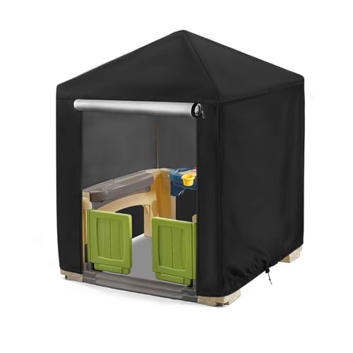 Outdoor Playhouse Cover, Dustproof Waterproof Wooden Kids Play Houses Protector for Outside, All-Weather Black - 49"Lx 49"Wx 58"H - size: 49"Lx 49"Wx 58"H