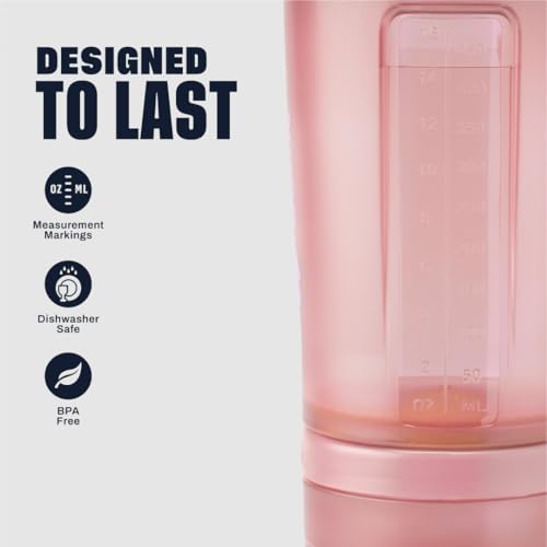 BlenderBottle Shaker Bottle with Pill Organizer and Storage for Protein Powder, Classic V2 ProStak System, 22-Ounce, Rose Pink - color: Rose Pink