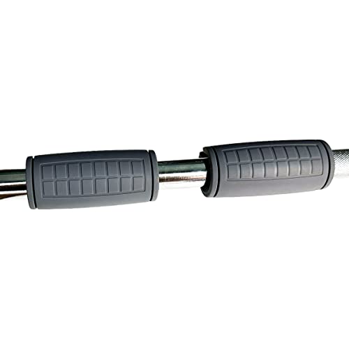 Weight Bar Grips Fit Standard Barbell, Dumbell Handles, Thick Bar Training Adapter For WeightLifting & Cable Attachments Fitness Training Rope Grips For Body Arm Forearm Builder Strength - color: Gray