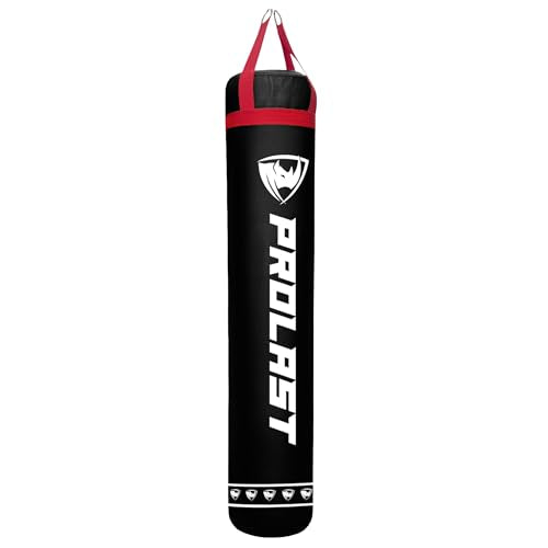 Heavy Punching Kicking Bag for Adults, Boxing, MMA, Martial Arts, Muay Thai, Strength Training Equipment, Filled/Unfilled, 6ft, 150 lbs, Special Edition Logo - color: Black / Red, size: Filled