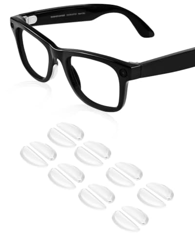 Compatible with Ray-Ban Meta Wayfarer Eyeglass Nose Pad, 8 Pairs Soft Silicone Anti Slip Replacement Nose Pads - color: Clear