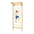 VEVOR Swedish Ladder Wall Gym, 2-in-1 10-Level Indoor Jungle Gym, 220LBS Loading Solid Wood Gymnastic Stall Bars for Kids & Adults, Indoor Playground Climbing Playset with Pull-Up Bar, Wall Ladder - style: 10-Level 2-in-1