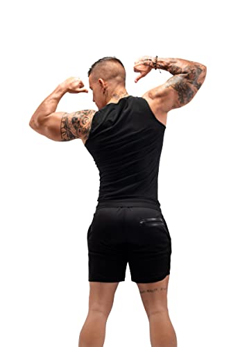 FUXERT Men's Sauna Vest Workout Sweat Tank Top Waist Trainer for Men Compression Sweat Enhancing Vest - color: Solid Black578, size: 4X-Large/5X-Large