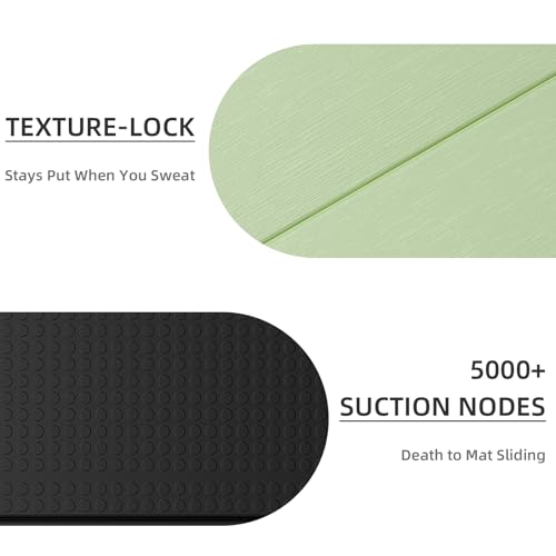 LVME Foldable Yoga Mat, 71"x24"x1/3" Thick, Non Slip Exercise Mat | SGS Certified POE, Fitness Travel Mat, Easy To Store, Foldable for Exercise, Yoga, Pilates, Home Workouts - color: Green+Black