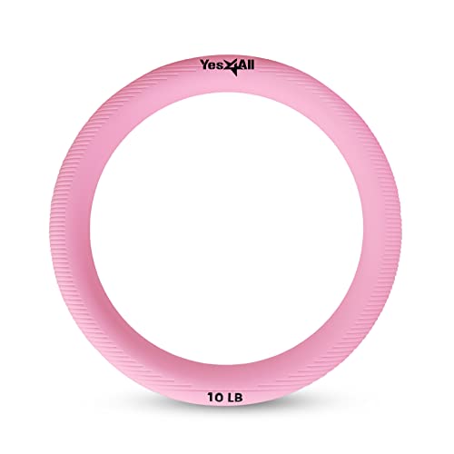 Yes4All Power Ring 10lbs, Weight Ring, Weighted Circle, Kettlebell for Yoga Exercise, Aerobics, Home Fitness, Core Training - color: B. Pink - 10lb