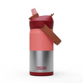 CamelBak Thrive Flip Straw Kids Insulated Stainless Steel Water Bottle with Bite Valve, Spill Resistant Easy Sip Design for School and Play, 12oz, Demi Blush - color: Demi Blush