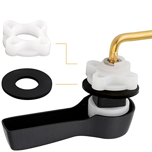 Hibbent Universal Metal Front Mount Toilet Handle Replacement Kit | Oil Rubbed Bronze Solid Brass Toilet Flush Tank Lever, Stainless Steel Flapper Chains for Most Toilet Tanks - color: Oil Rubbed Bronze, style: Upgraded Front Mount