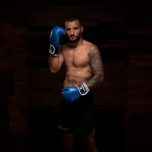 Kruzak Boxing Gloves for Men & Women, Sparring & Kickboxing Gloves, Muay Thai & MMA Gloves, 8-16 oz - color: Blue, size: 10 oz