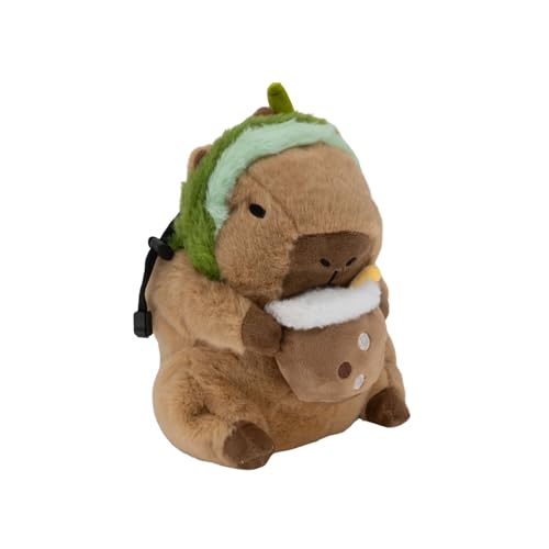 Rock Climbing Chalk Bag – Cute Plush Chalk Bag for Bouldering, Gym, Indoor & Outdoor Climbing – Drawstring Closure, Adjustable Waist Belt – Fun Character Design for Climbers - color: Capybara Boba