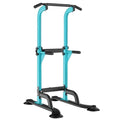 SogesHome Power Tower Pull Up Bar and Dip Station, Height Adjustable Dip Stand Exercise Machine for Home Gym, Multi-Functional Free Standing Strength Training Fitness Workout Station - color: Blue