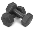 RBX Vinyl Coated Hand Weight Dumbbell Set - Hex Shaped, Roll Free for Body Building/Sculpting/Strength Training Exercise, (Set of 2) - color: Grey, size: 2lb
