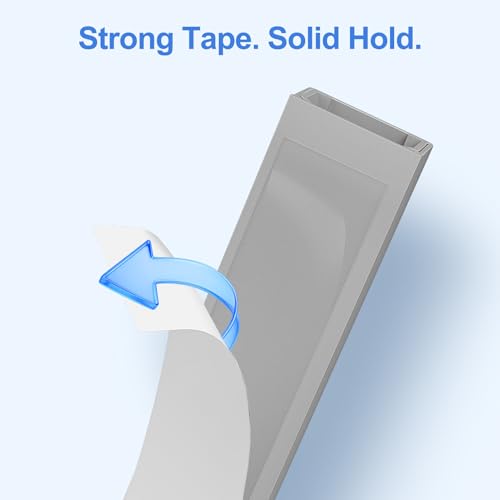 Yecaye Cord Hider, 113in Grey Cord Covers for Wires on Wall, One-Cord Cord Organizer, Easy Install Cable Management Kit, Wire Cover Home Office, W0.59in H0.4in, Grey - color: Grey, size: 113in L x 0.59in W x 0.4in H