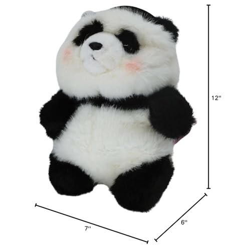 Rock Climbing Chalk Bag – Cute Plush Chalk Bag for Bouldering, Gym, Indoor & Outdoor Climbing – Drawstring Closure, Adjustable Waist Belt – Fun Character Design for Climbers - color: Black Panda