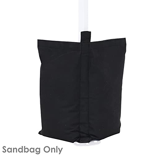 Sunnydaze Polyester Sandbag Canopy Weights - Fillable Canopy Anchors - Easy to Attach - Set of 4 - Black