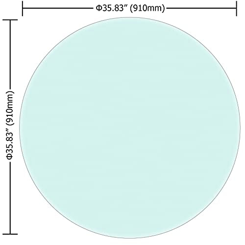36" Round Glass Table Top - 3/8" Thick Beveled Edge Tempered Glass, Replacement Glass Table Top for Kitchen/Patio - size: 36 INCH, style: 3/8"thick - Beveled