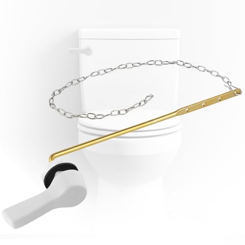 Universal Front Mount Metal Toilet Handle Replacement, Solid Brass, White | Toilet Flush Handle Lever with Adjustable Stainless Steel Chain, Compatible with Kohler, American Standard, TOTO, Mansfield - color: White, style: Front Mount Design