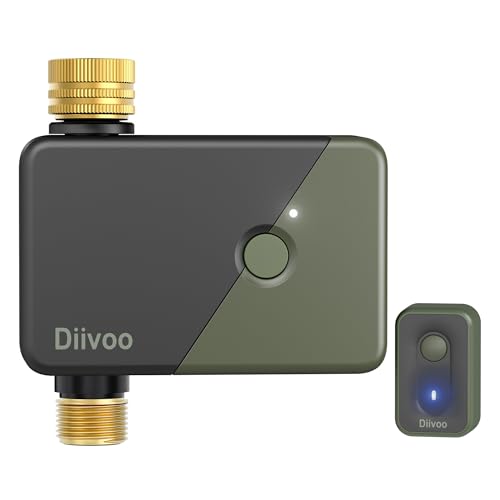 Diivoo Brass WiFi Water Timer | App Remote Control, 6 Irrigation Plans, Rain Delay & Mist Mode for Garden Lawns, Compatible with Alexa/Google Assistant - size: 1 Outlet