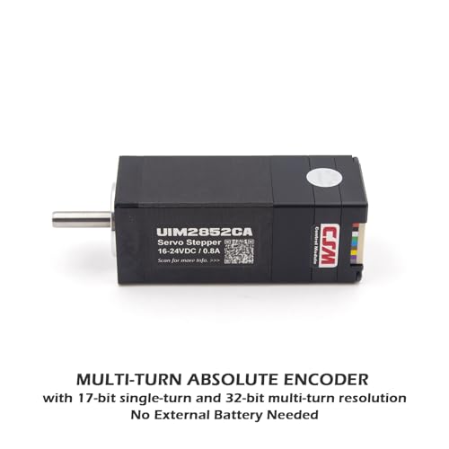 NEMA 11 Integrated Servo Stepper Motor with Built-in Multi-Turn Absolute Encoder,Closed Loop Servo Motion Controller and Driver,CAN Bus,High Speed 3000RPM,Max0.16Nm,0.7A,16-24VDC(UIM2852CA) - style: Absolute Multi-Turn Encoder
