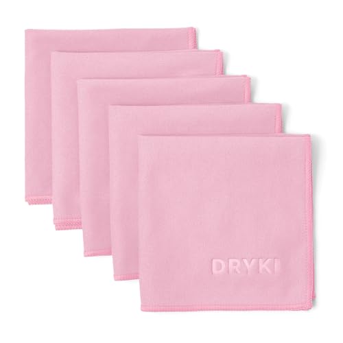 DRYKI Pocket-Sized Sweat Towels - The Original Sweat Absorbing Handkerchiefs - Quick-Dry Microfiber Sweat Rags for Face, Hands, & Body - Men & Women - Gym, Sports, and Work (Pink: 5 Pack) - color: *Seashell Pink