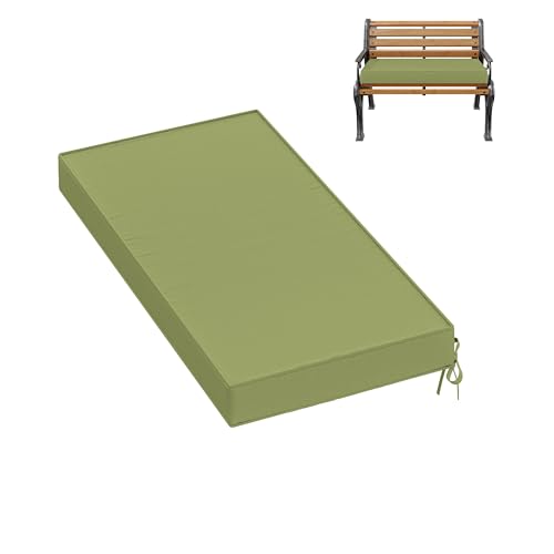 Premium Outdoor Bench Cushions for Patio Furniture 3.5inches Memory Foam Bench Cushion Waterproof Fade Resistant Porch Swing Cushions with Straps 36×18 Inch Light Green - color: Light Green, size: 36'' x 18'' x 3.5''