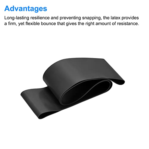 MECCANIXITY Anti Slip Feature Chair Bands, Flexible Seating Elastic Latex Bands for Home Office, Half Fold Length 250mm, Thickness 1mm, Black Pack of 2