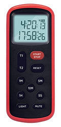Lavatools KT8 Digital Kitchen Dual Timer & Stopwatch, Backlight, Ultra Loud Alarm, Mute Function, Quick-Set Buttons, Hang Hole, Magnetic for Cooking and Classroom with Lanyard - color: Chipotle