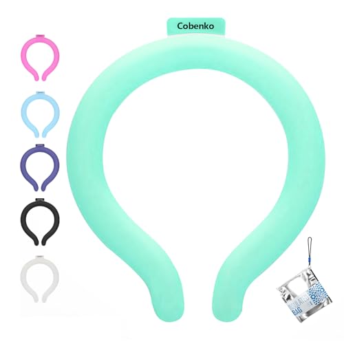 Neck Cooling Tube with Cold Insulated Bag,Neck Cooler Wraps,Reusable 18℃/64℉ Ice Neck Ring Wearable Body Cooling Products for Summer (Green) - color: Green