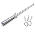 7ft-Olympic Barbell Bar, 2" Standard Straight Bars for 45 lb Weight Lifting | Bar for Bench Press/Powerlifting/Squats/Deadlift/Hip Thrusts/Lunges/Biceps- Home Gym Weight Bar- 2 Collars(1000lb Capacity) - color: Silver